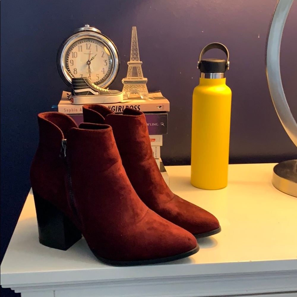 Nasty Gal Burgundy booties 🍷👢